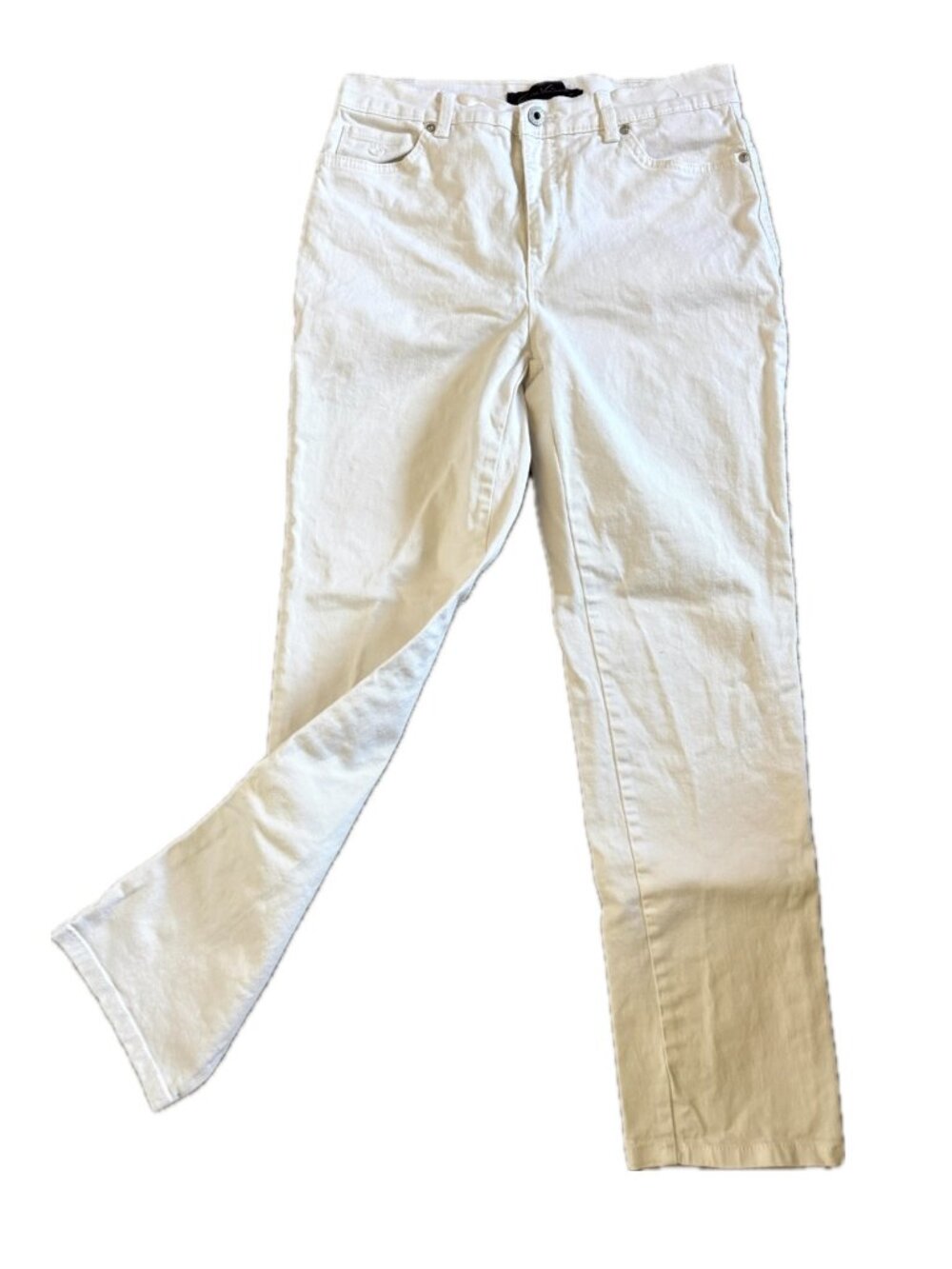 White Jeans Gloria Vanderbilt Sz 8 Straight Leg